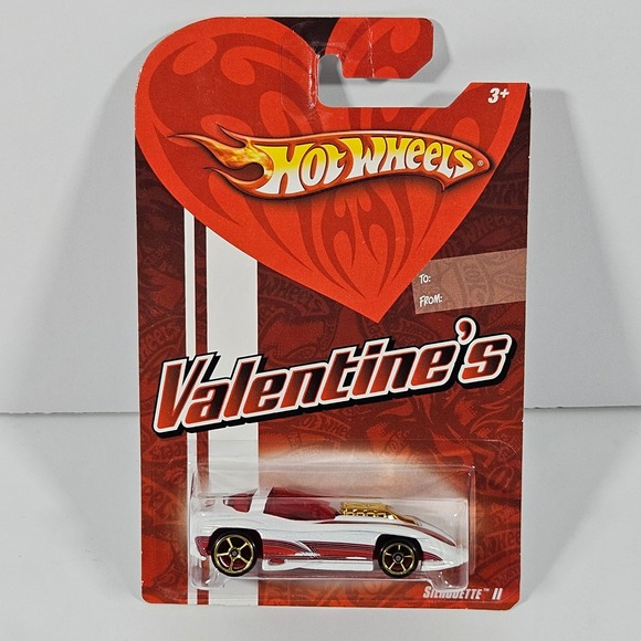 Hot Wheels Other - Hot Wheels Silhouette II Valentines Day Series 2008 White Red Diecast Car N8579